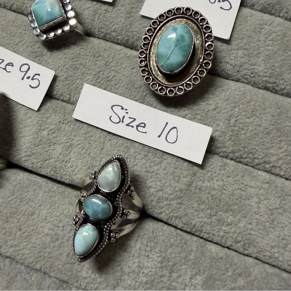 Larimar rings